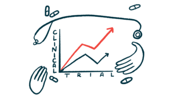 Two hands, a stethoscope and a handful of oral medications surround a graph labeled 