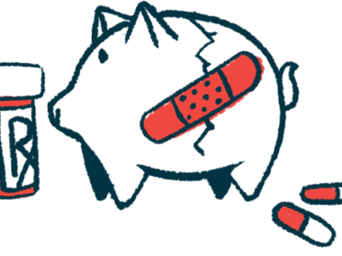 The high cost of prescription drugs breaks the piggy bank in this illustration.