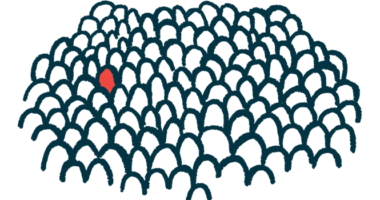 An illustration that spots one individual standing in a sea of people.
