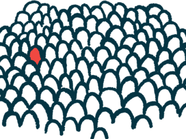 An illustration that spots one individual standing in a sea of people.
